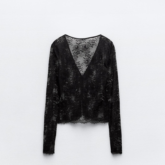 ZARA 2 PIECE SET LACE TOP AND LEGGINGS - Picture 8 of 12